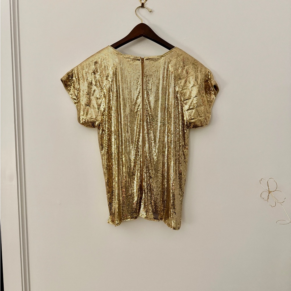 Whiting And Davis Gold Metal Mesh Top - image 6